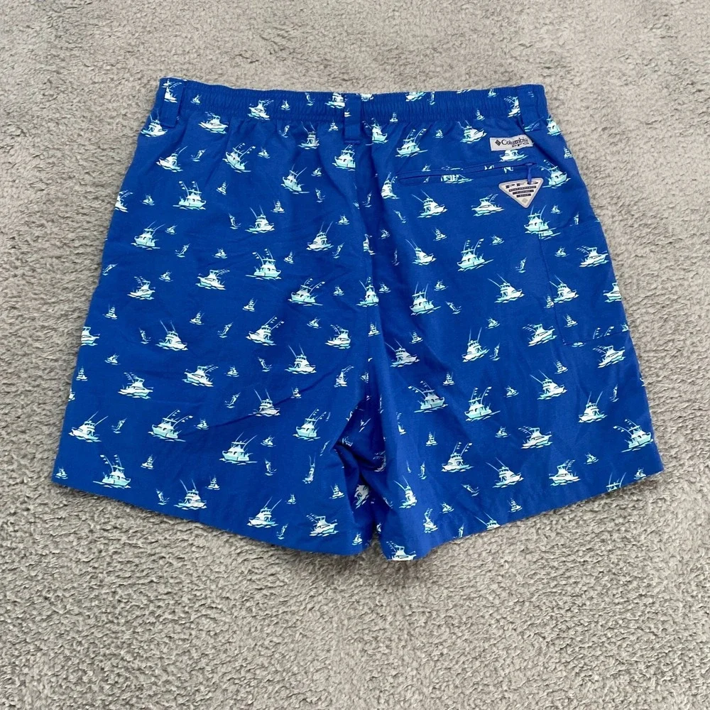 Columbia PFG Swim Trunks Mens Large Fish‎ Mesh Lined Beach Fishing Boat